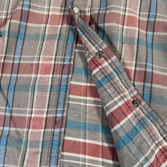 Lot of 3 Vintage Pearl Snap Button Ups Mens XL Plaid Distressed Holes Dakota - Picture 4 of 16